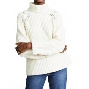 NEW LA PRESTIC OUISTON hemingway turtleneck sweater in ecru